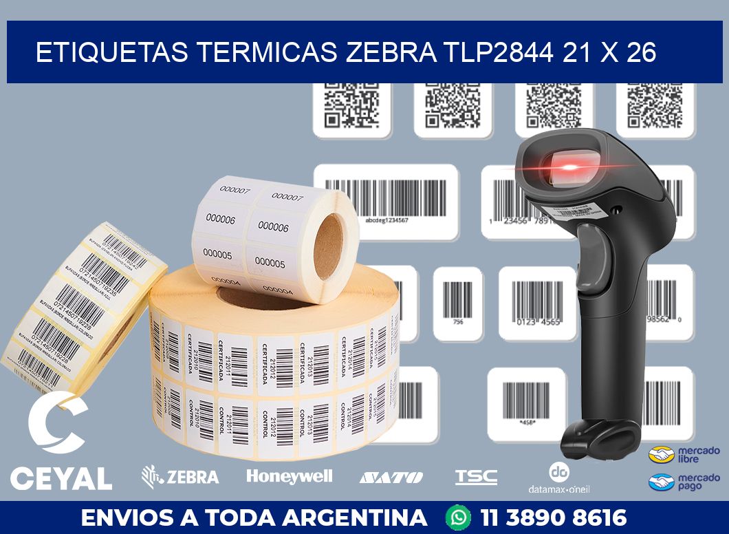 ETIQUETAS TERMICAS ZEBRA TLP2844 21 x 26