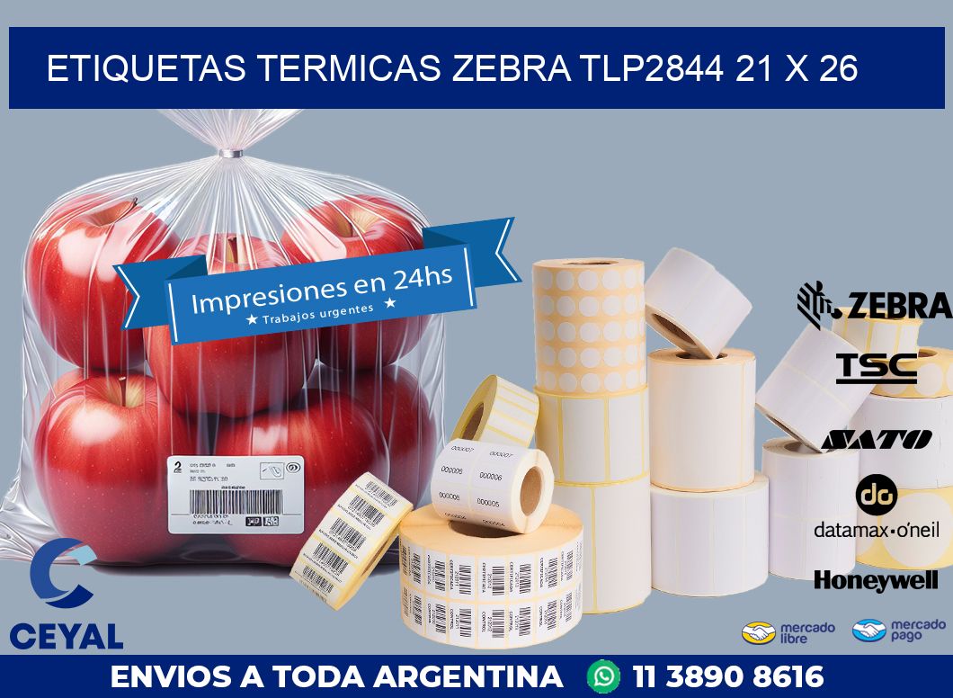 ETIQUETAS TERMICAS ZEBRA TLP2844 21 x 26