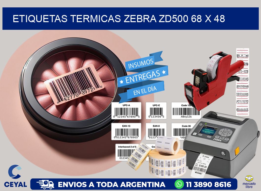 ETIQUETAS TERMICAS ZEBRA ZD500 68 x 48