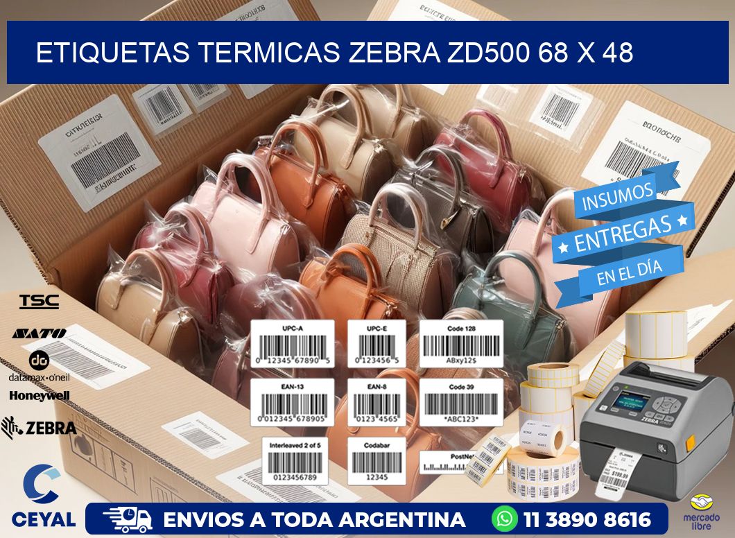 ETIQUETAS TERMICAS ZEBRA ZD500 68 x 48