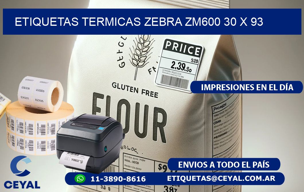 ETIQUETAS TERMICAS ZEBRA ZM600 30 x 93