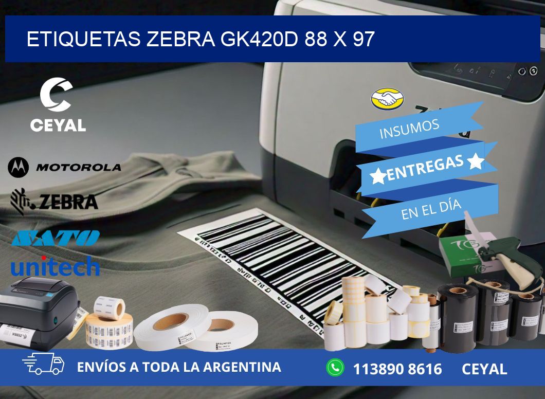 ETIQUETAS Zebra GK420D 88 x 97