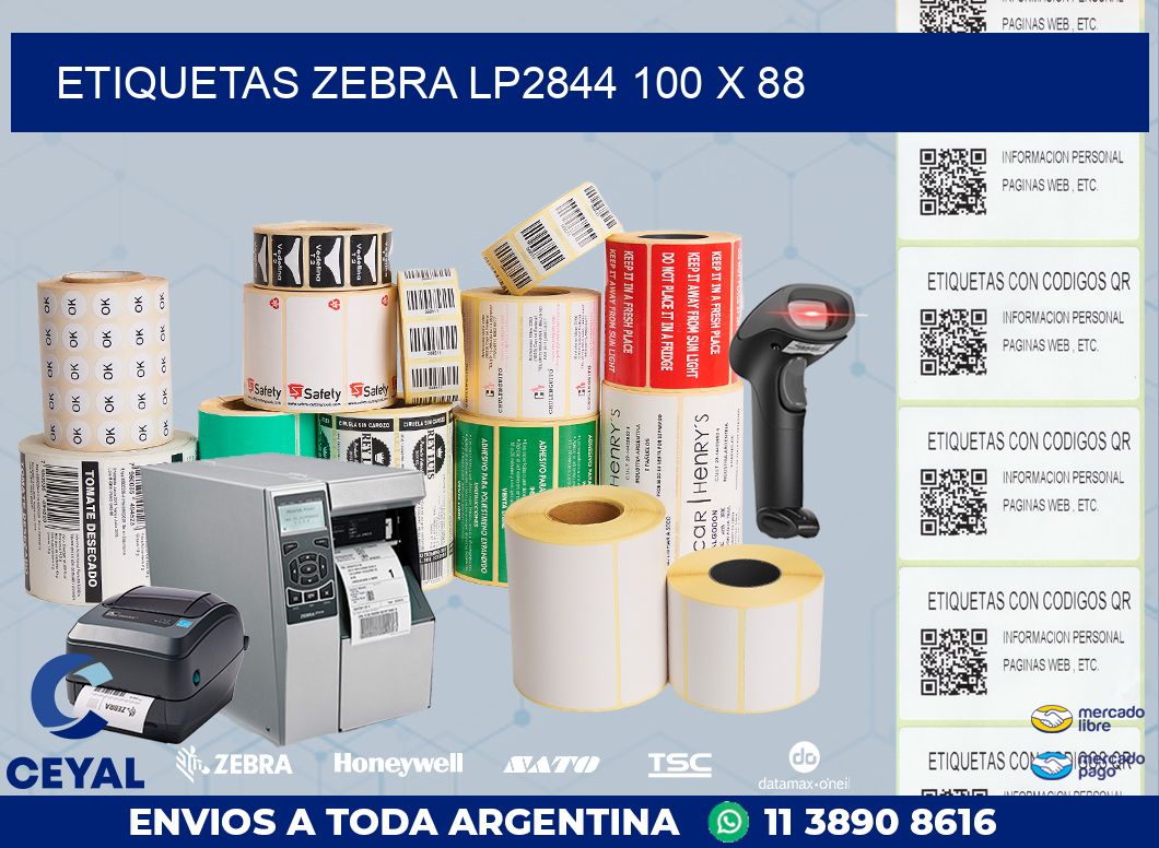 ETIQUETAS Zebra LP2844 100 x 88