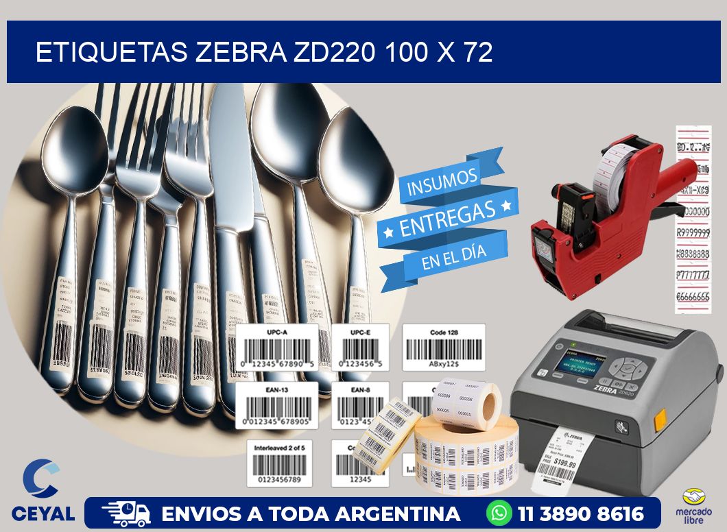 ETIQUETAS Zebra ZD220 100 x 72