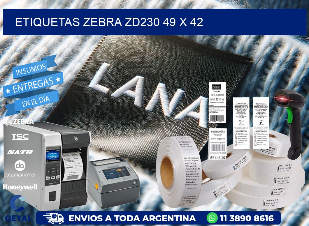 ETIQUETAS Zebra ZD230 49 x 42