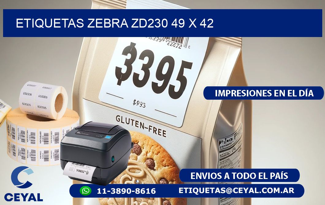 ETIQUETAS Zebra ZD230 49 x 42