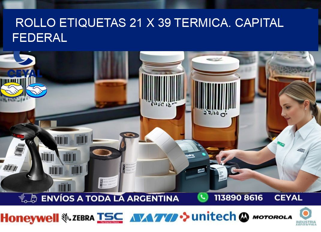 Rollo etiquetas 21 x 39 termica. Capital Federal