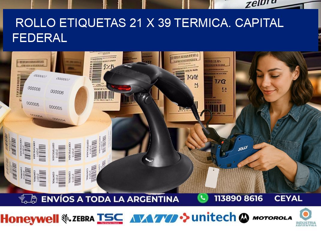Rollo etiquetas 21 x 39 termica. Capital Federal