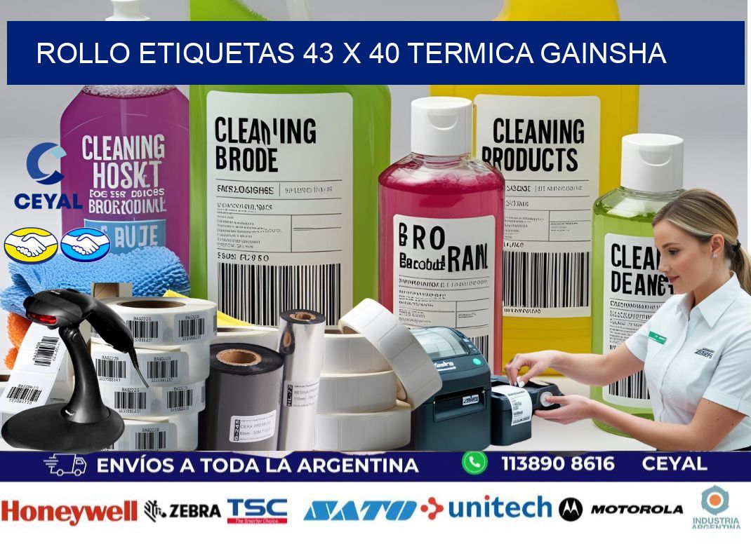 Rollo etiquetas 43 x 40 termica gainsha