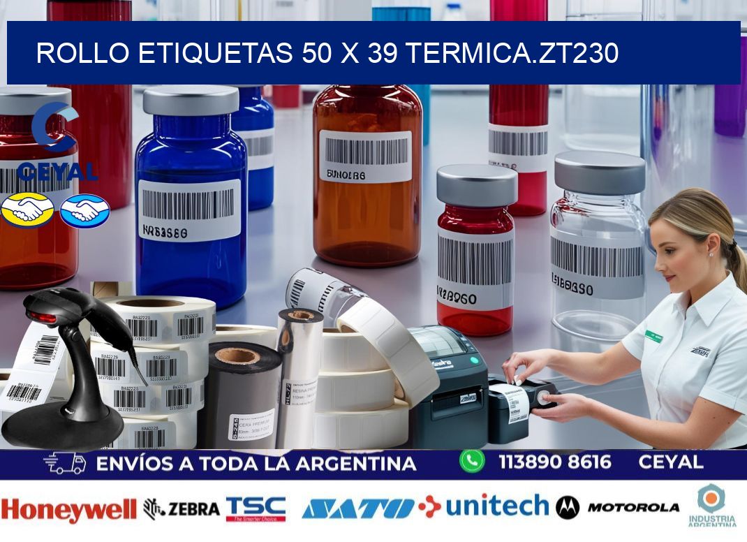 Rollo etiquetas 50 x 39 termica.zt230