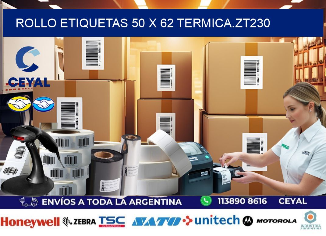 Rollo etiquetas 50 x 62 termica.zt230