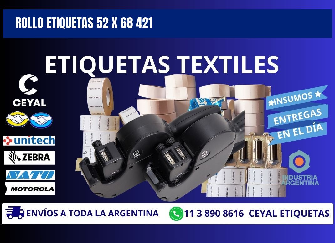 Rollo etiquetas 52 x 68 421