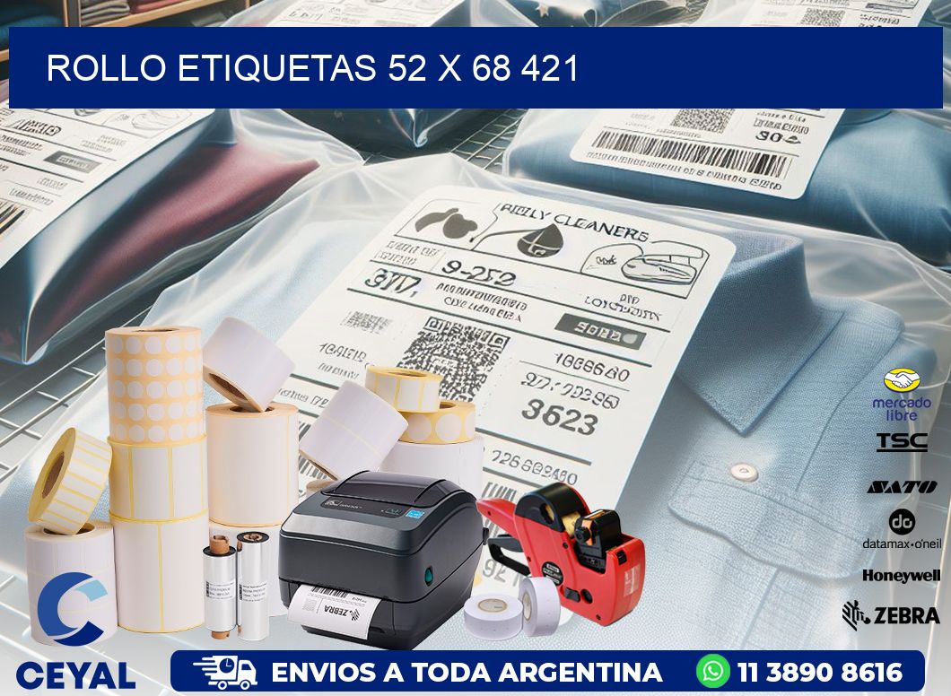 Rollo etiquetas 52 x 68 421