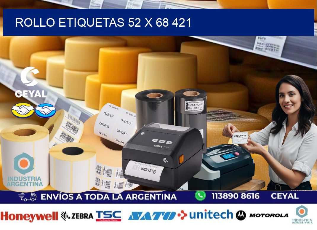 Rollo etiquetas 52 x 68 421