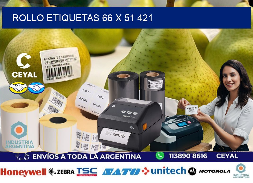 Rollo etiquetas 66 x 51 421