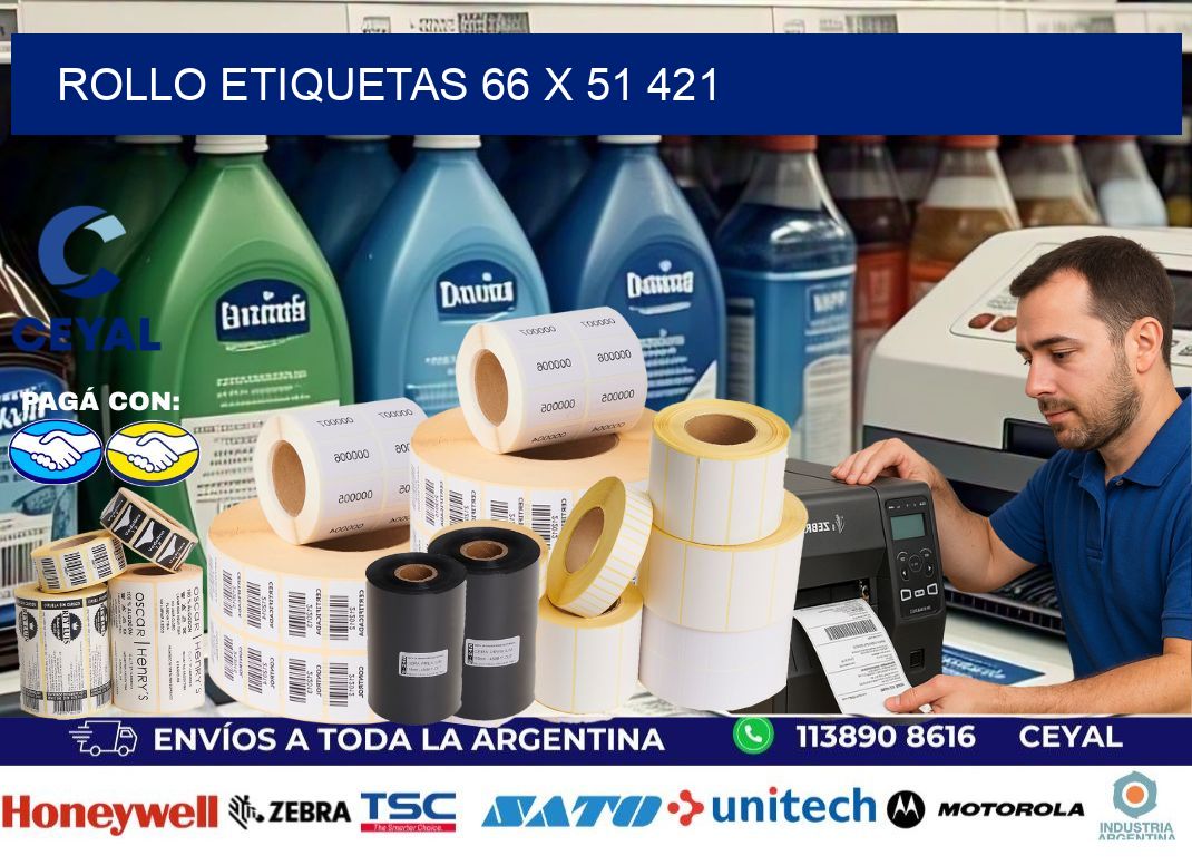 Rollo etiquetas 66 x 51 421