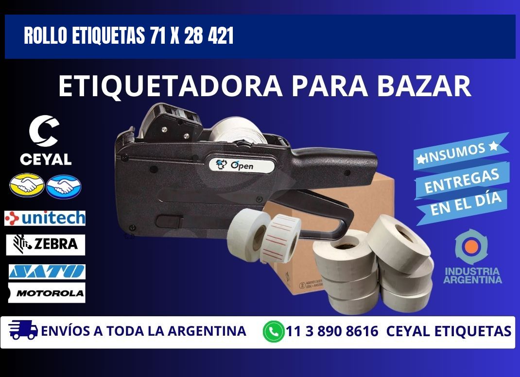 Rollo etiquetas 71 x 28 421