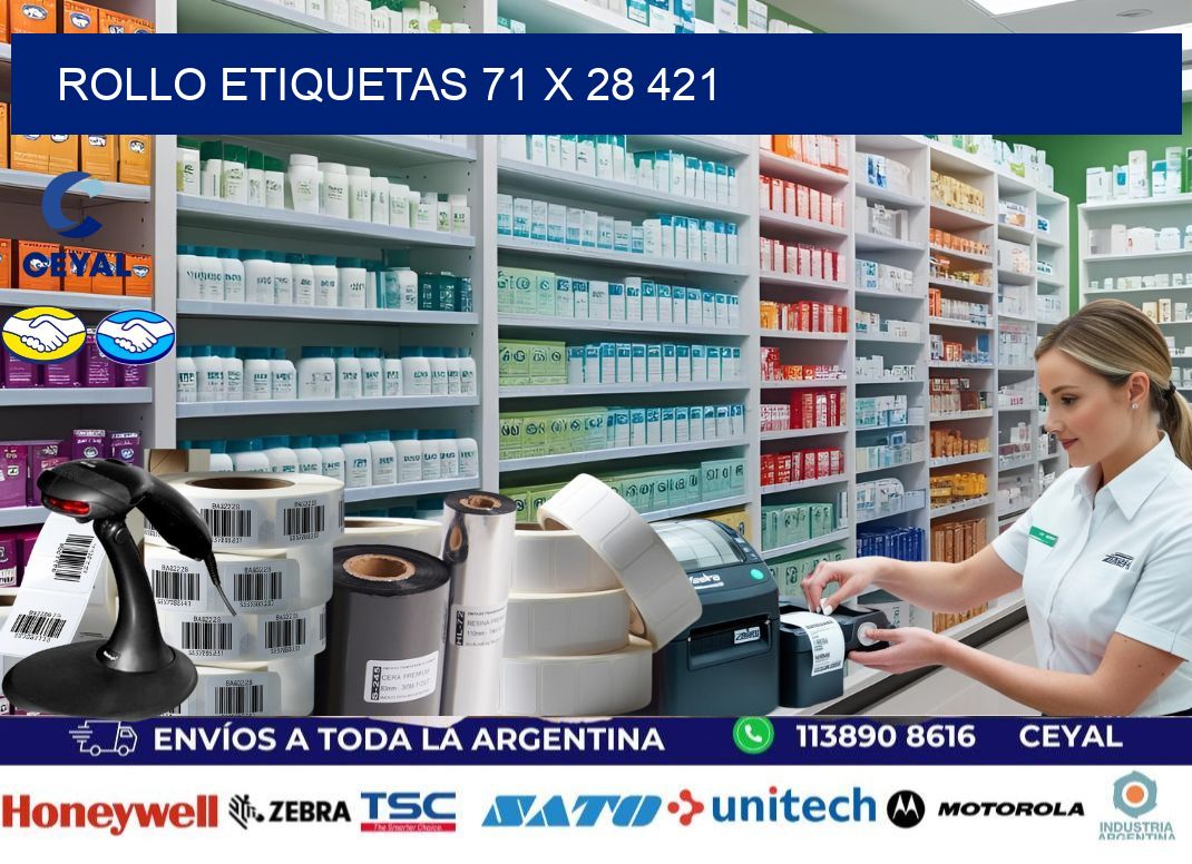 Rollo etiquetas 71 x 28 421