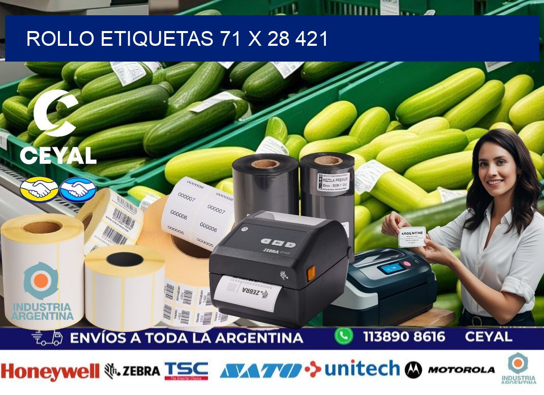 Rollo etiquetas 71 x 28 421