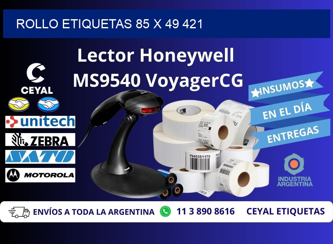 Rollo etiquetas 85 x 49 421