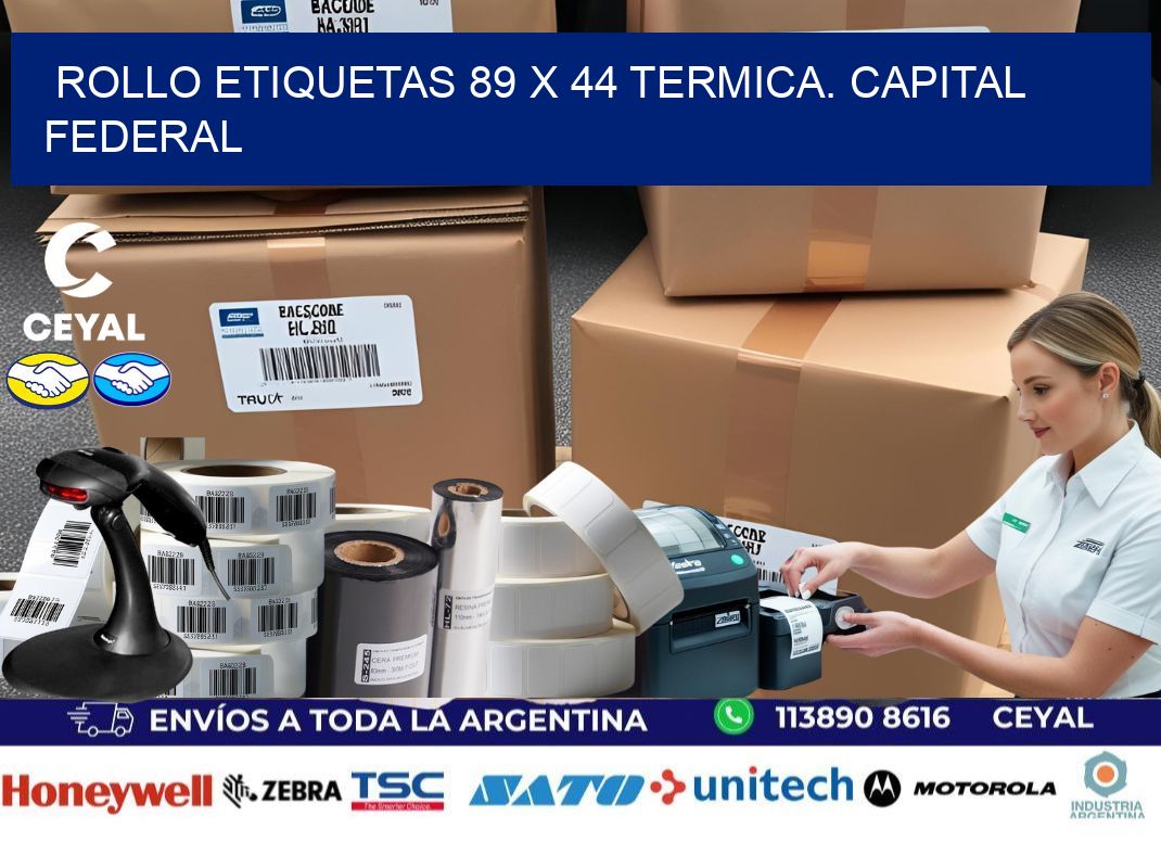 Rollo etiquetas 89 x 44 termica. Capital Federal