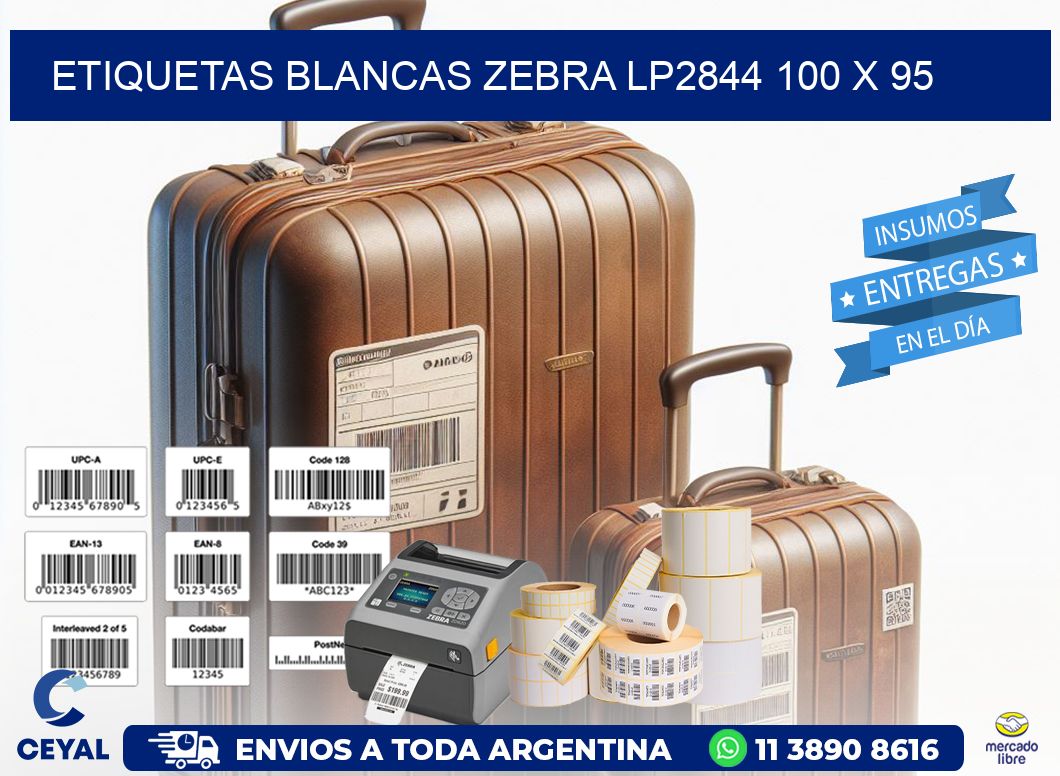 ETIQUETAS BLANCAS ZEBRA LP2844 100 x 95