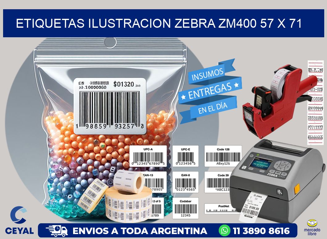 ETIQUETAS ILUSTRACION ZEBRA ZM400 57 x 71