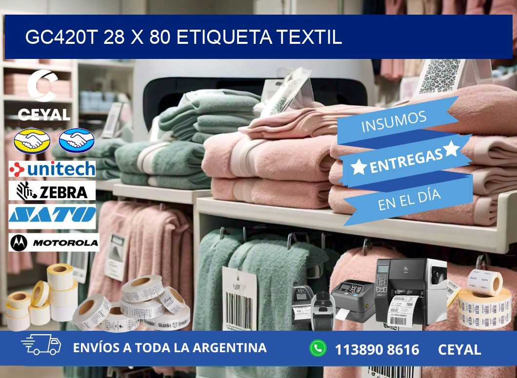 GC420T 28 x 80 ETIQUETA TEXTIL