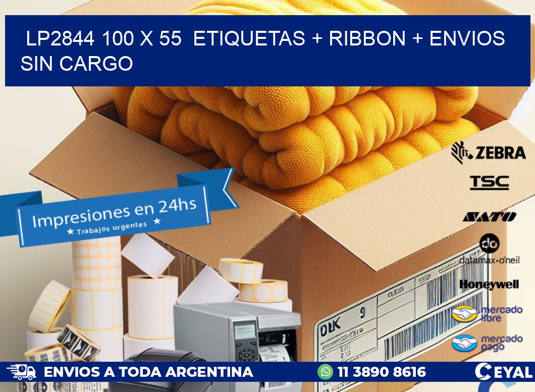 LP2844 100 x 55  etiquetas + ribbon + envios sin cargo