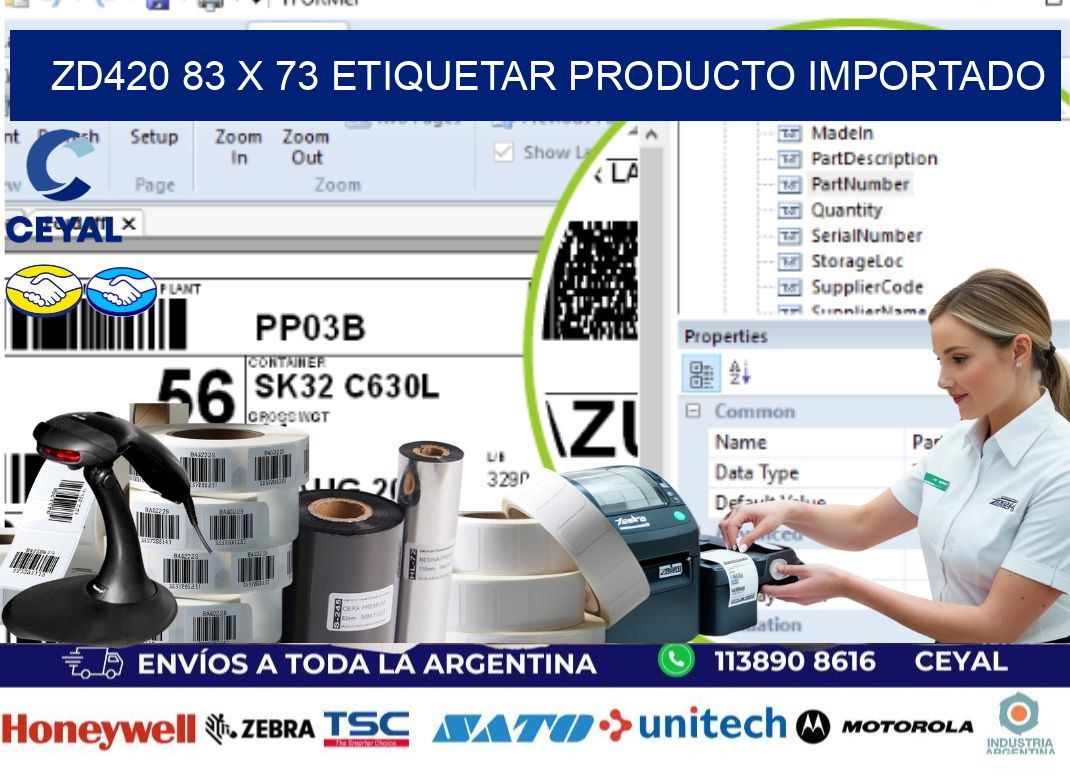 ZD420 83 x 73 ETIQUETAR PRODUCTO IMPORTADO