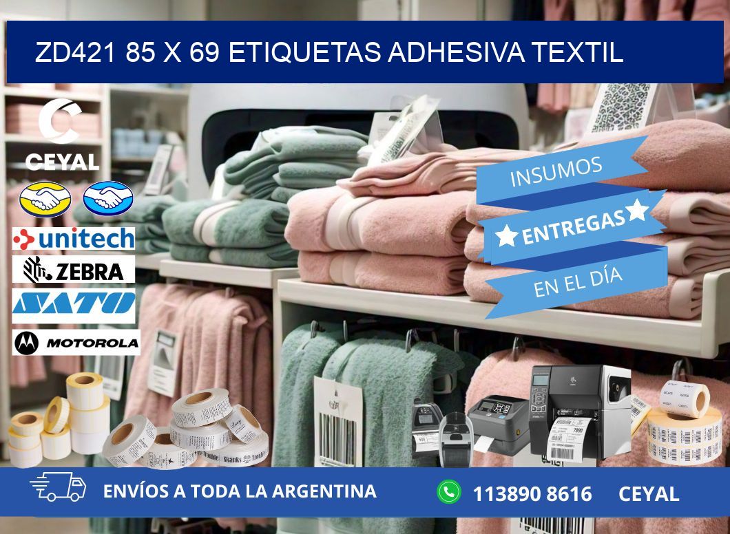 ZD421 85 x 69 ETIQUETAS ADHESIVA TEXTIL