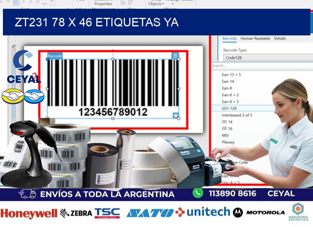 ZT231 78 x 46 ETIQUETAS YA