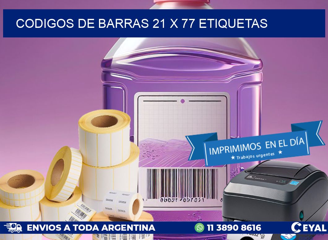 codigos de barras 21 x 77 etiquetas