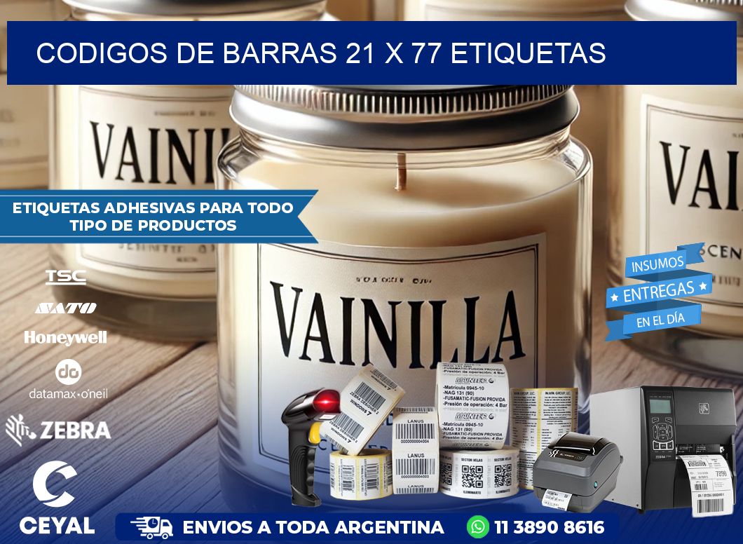 codigos de barras 21 x 77 etiquetas