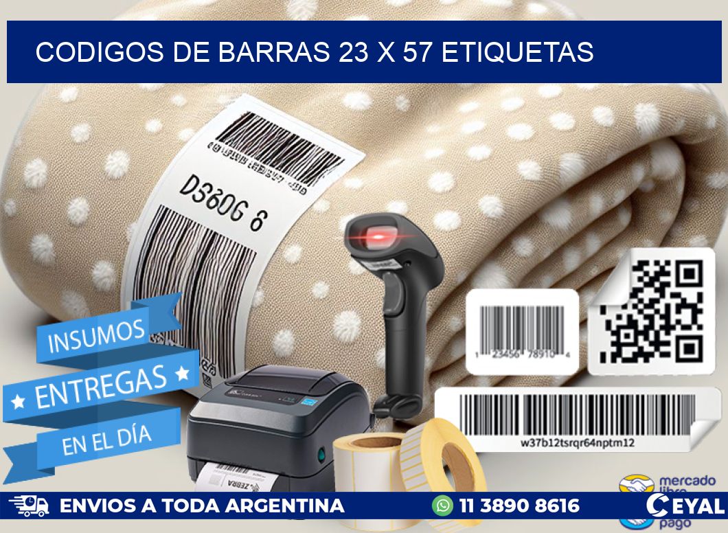 codigos de barras 23 x 57 etiquetas