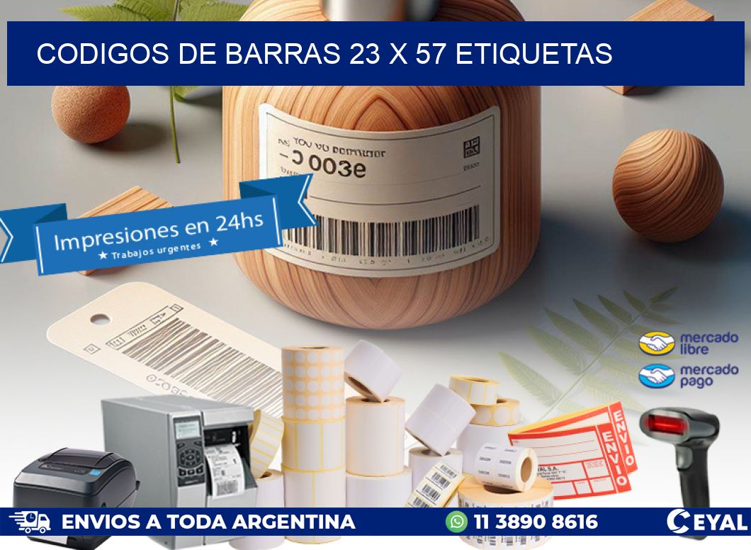 codigos de barras 23 x 57 etiquetas