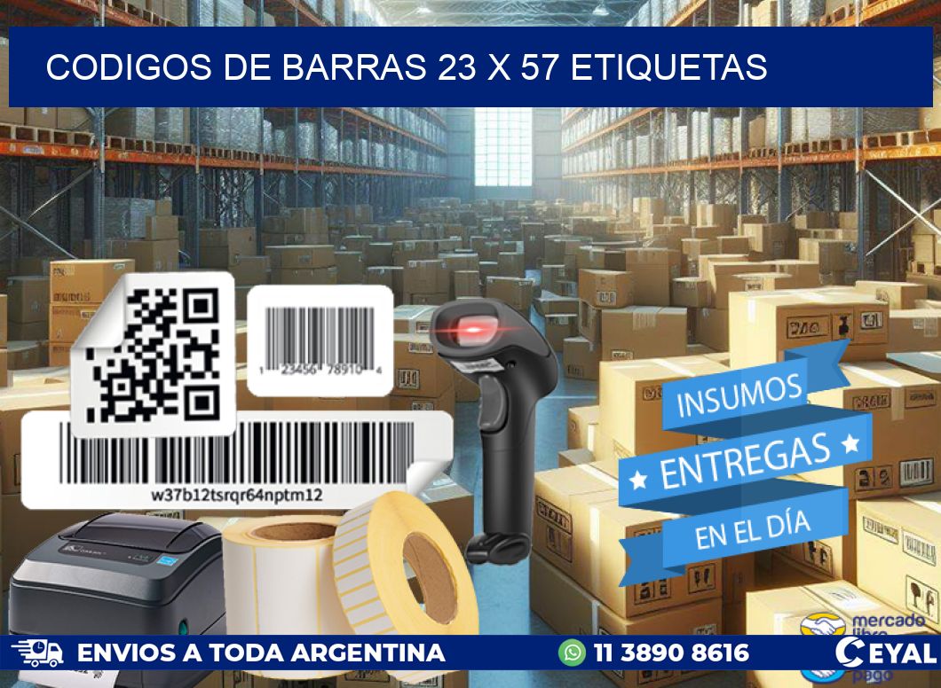 codigos de barras 23 x 57 etiquetas