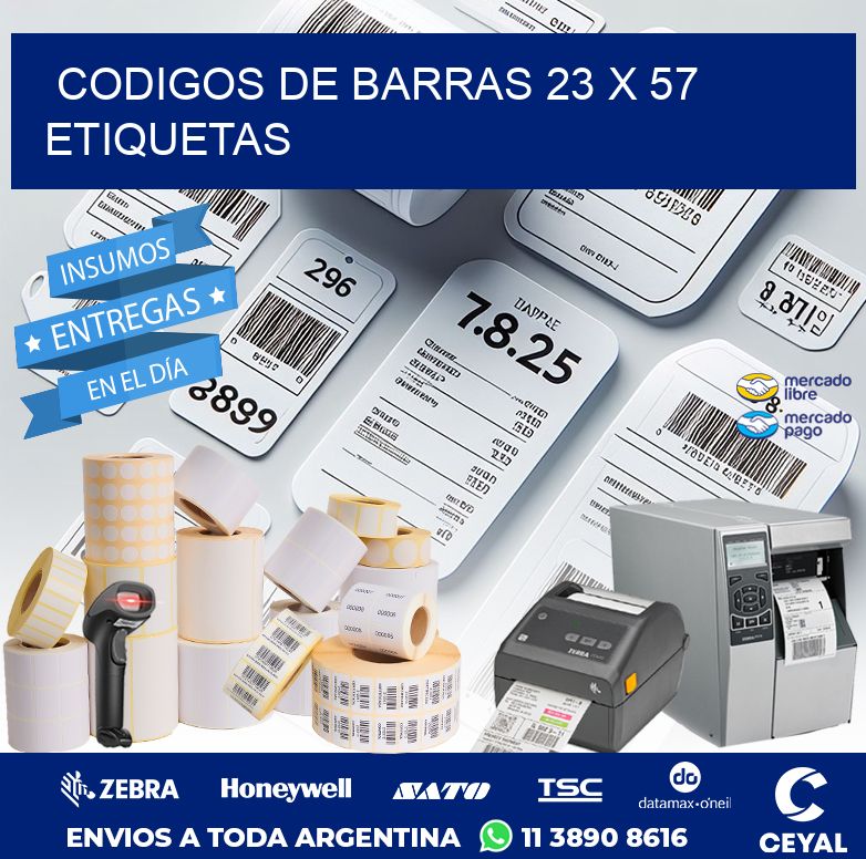 codigos de barras 23 x 57 etiquetas