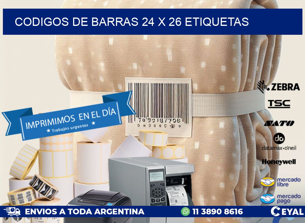 codigos de barras 24 x 26 etiquetas
