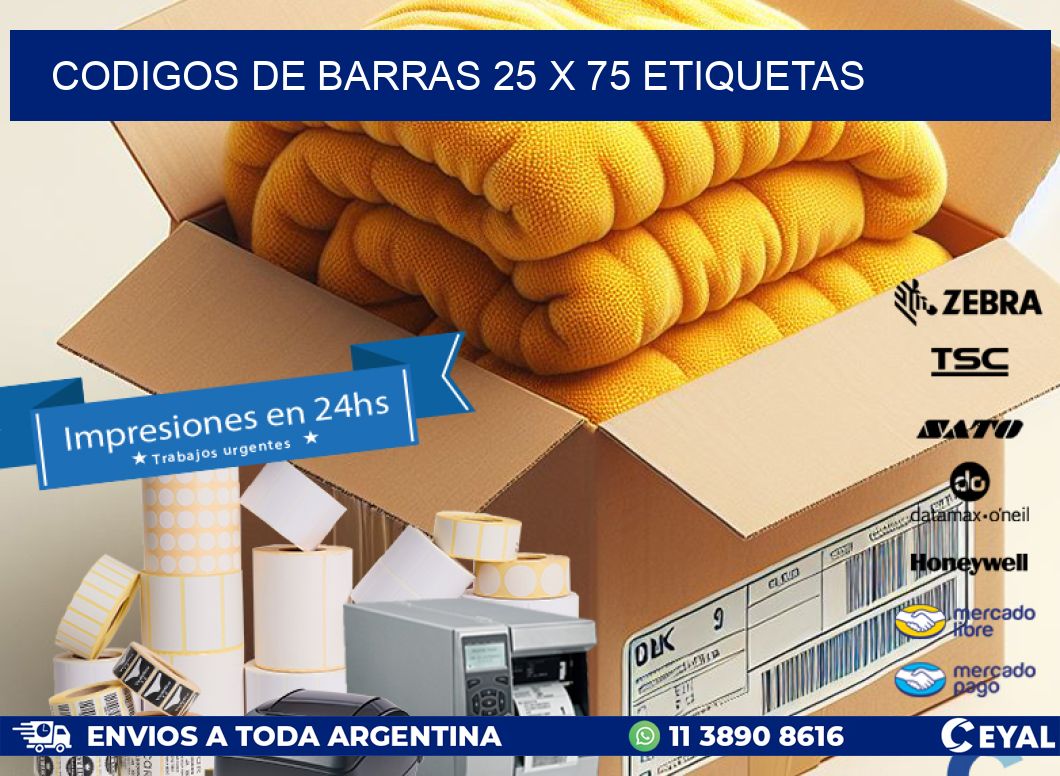 codigos de barras 25 x 75 etiquetas