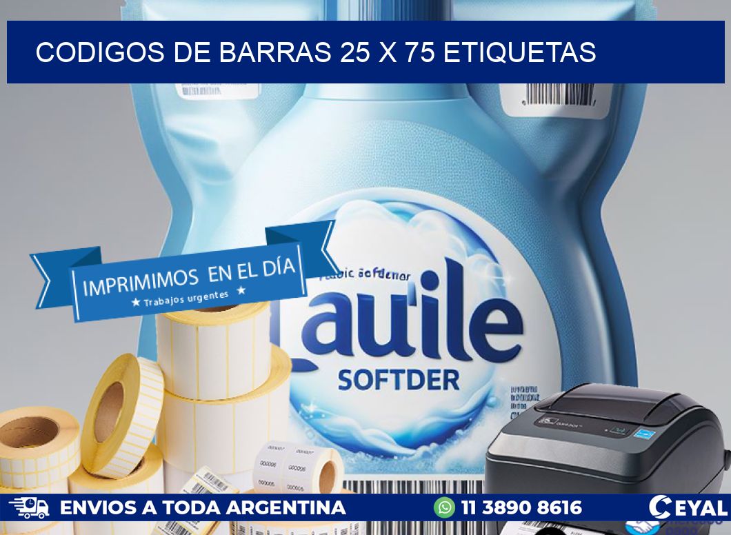 codigos de barras 25 x 75 etiquetas