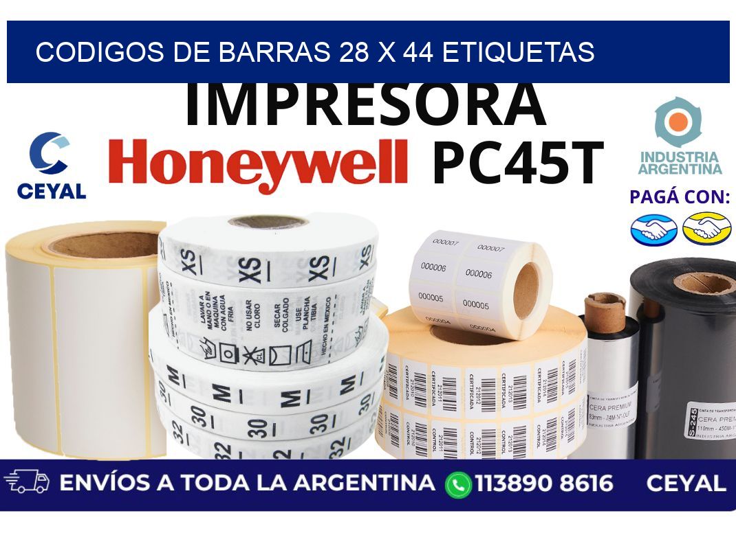 codigos de barras 28 x 44 etiquetas