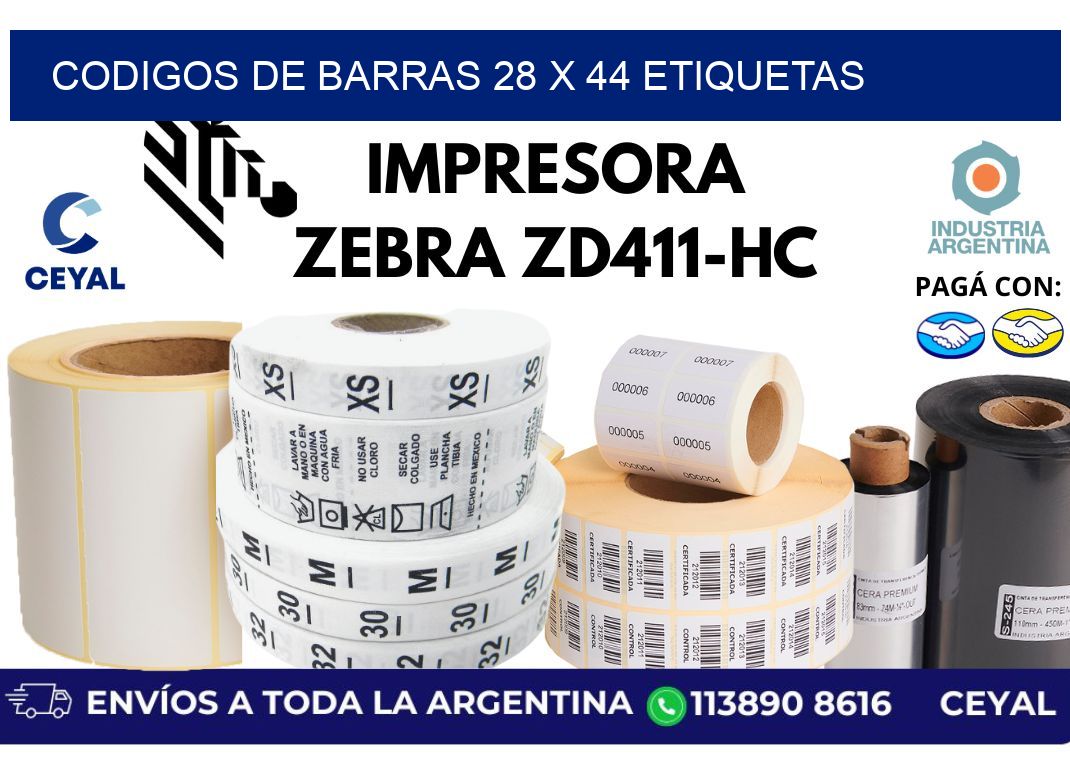 codigos de barras 28 x 44 etiquetas