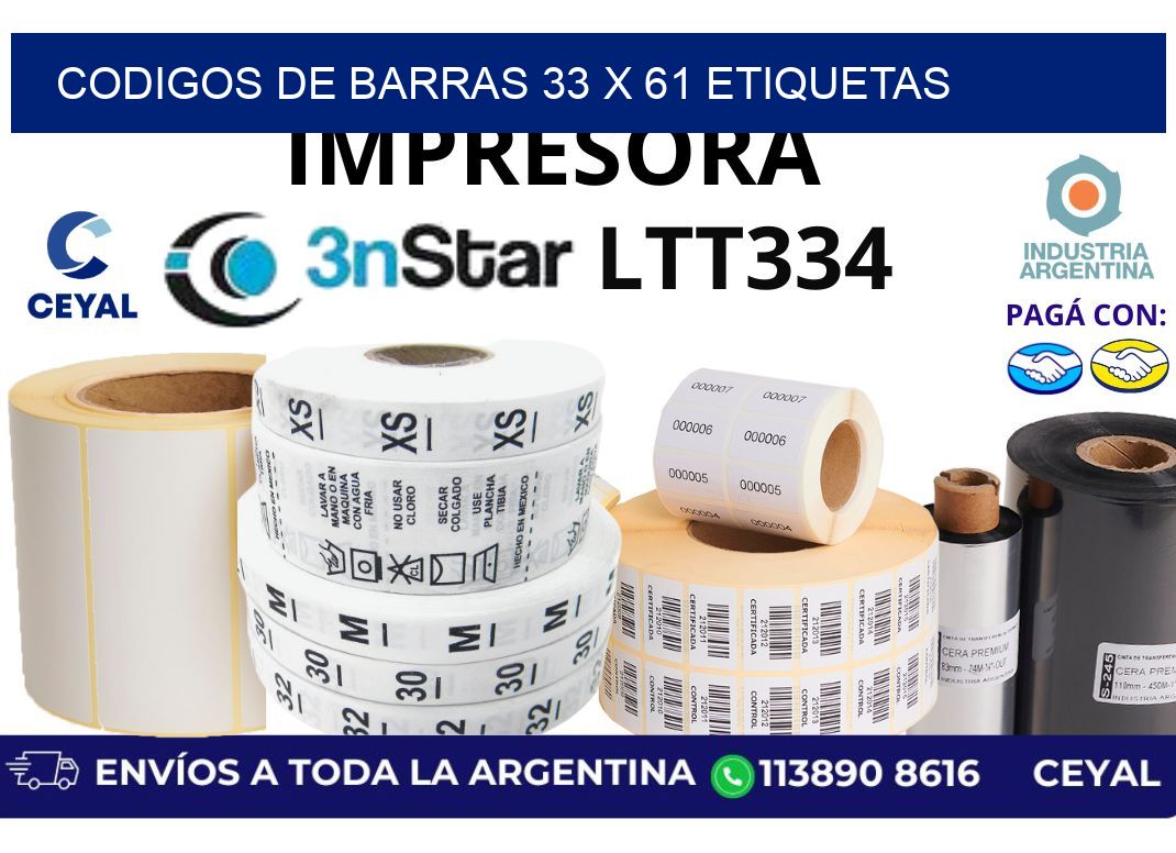codigos de barras 33 x 61 etiquetas