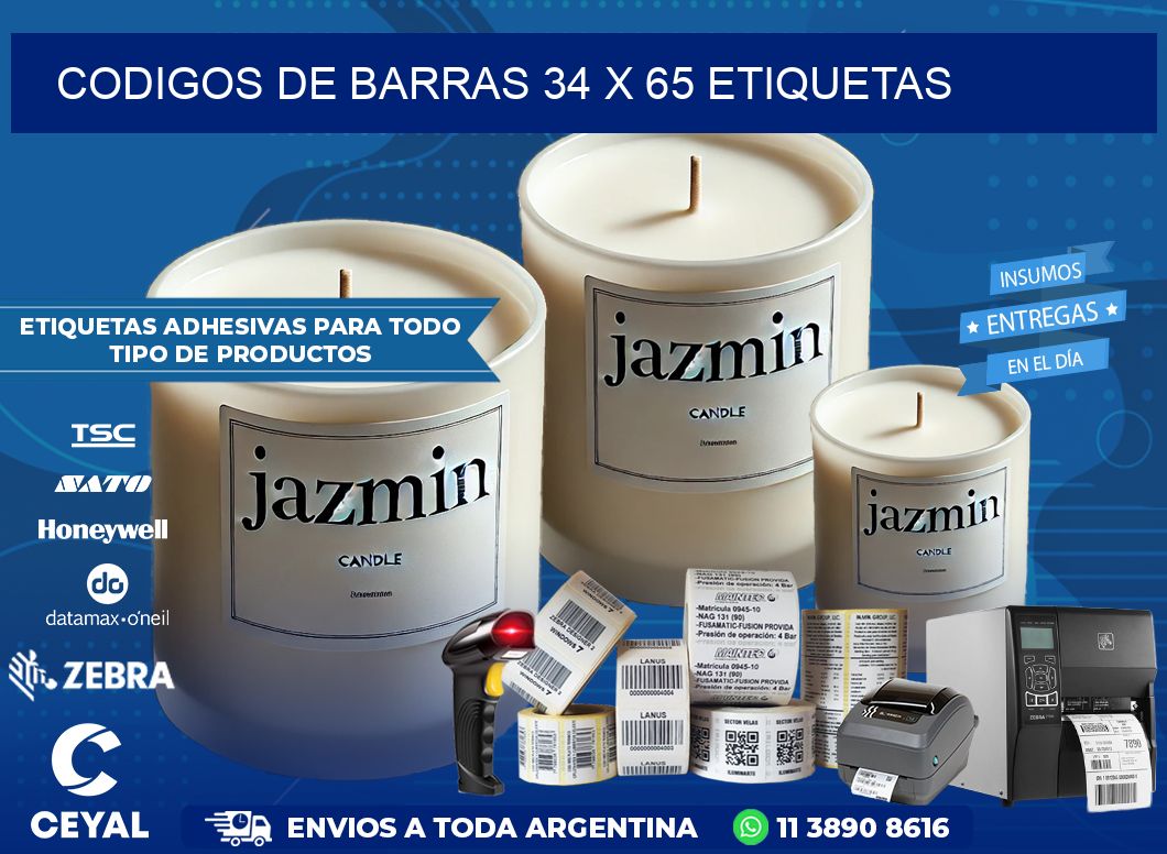 codigos de barras 34 x 65 etiquetas