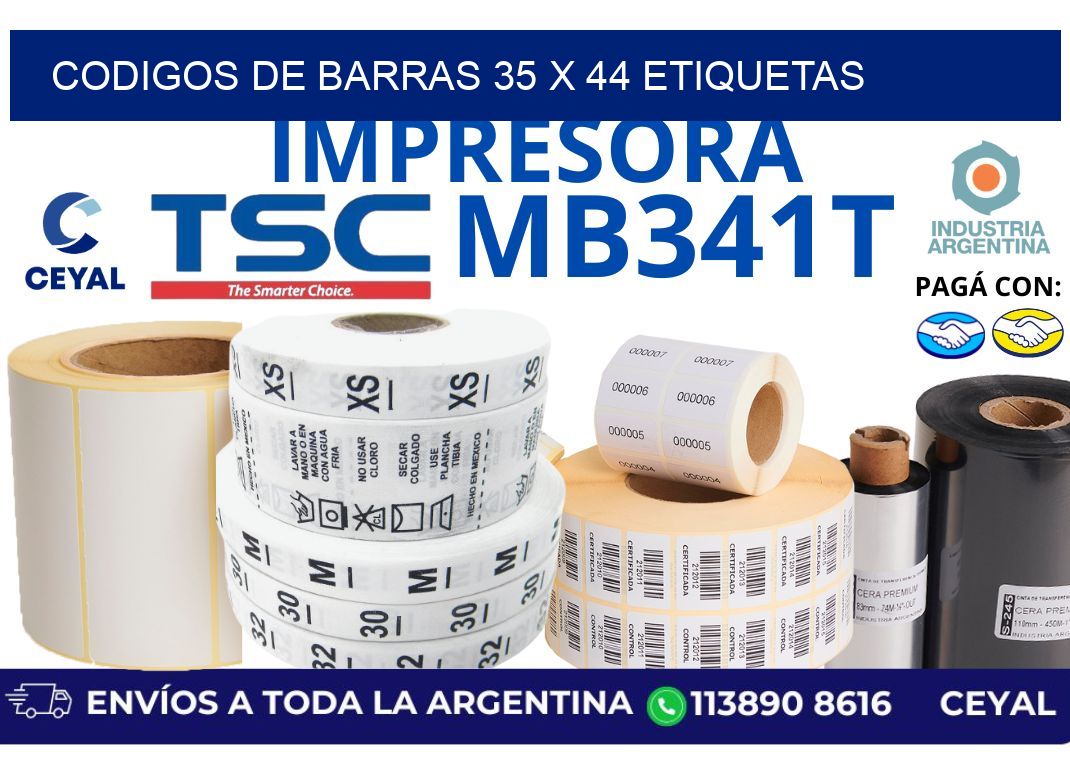codigos de barras 35 x 44 etiquetas