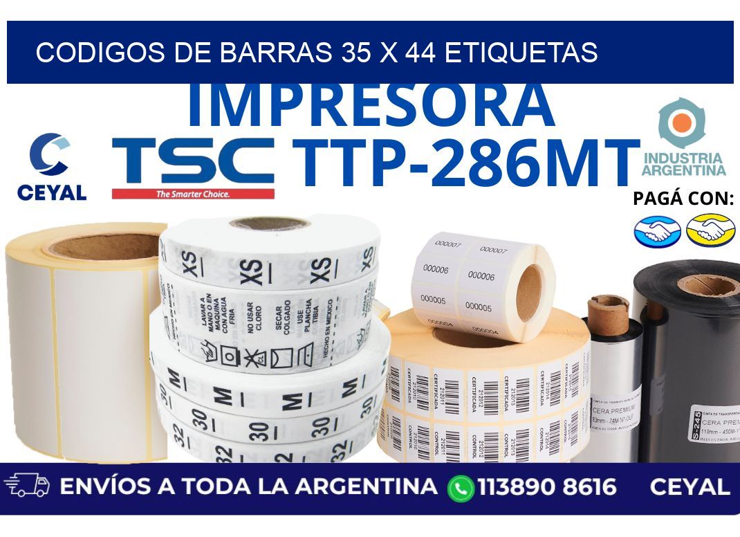 codigos de barras 35 x 44 etiquetas