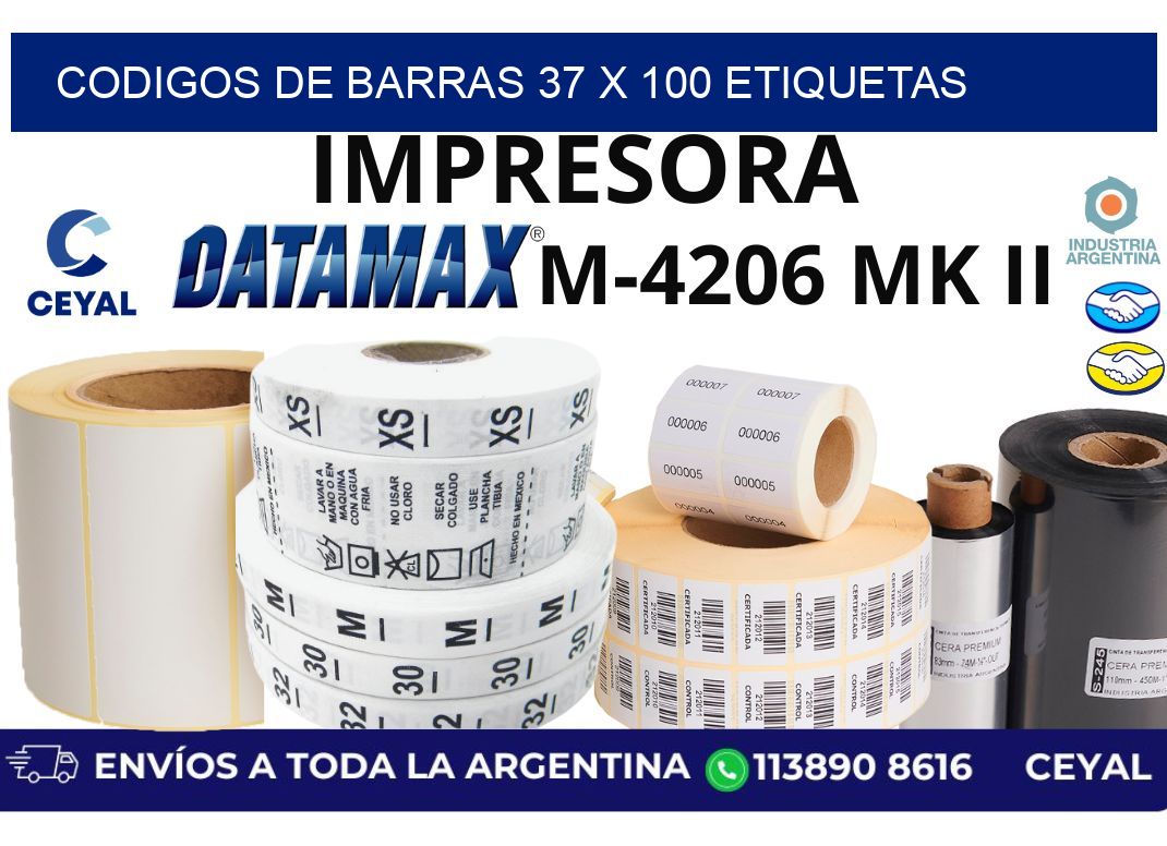 codigos de barras 37 x 100 etiquetas