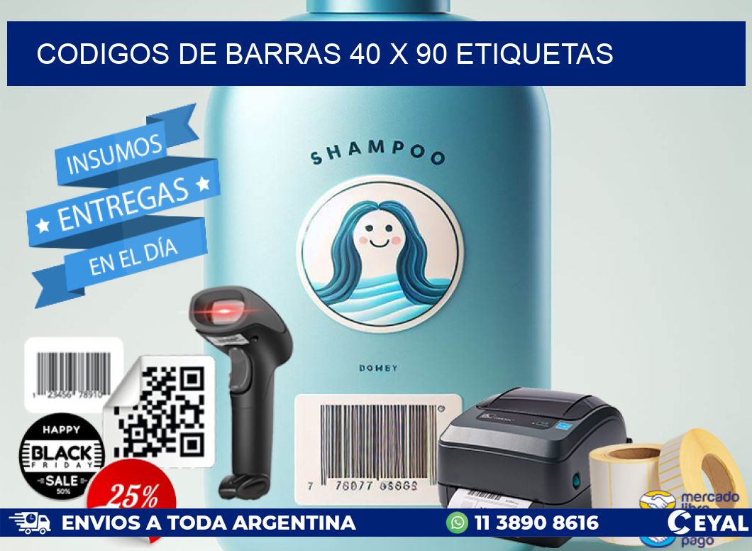 codigos de barras 40 x 90 etiquetas