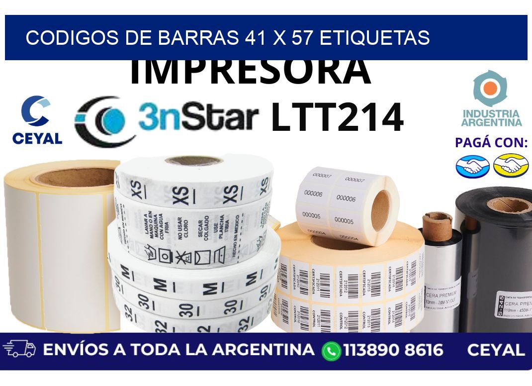 codigos de barras 41 x 57 etiquetas